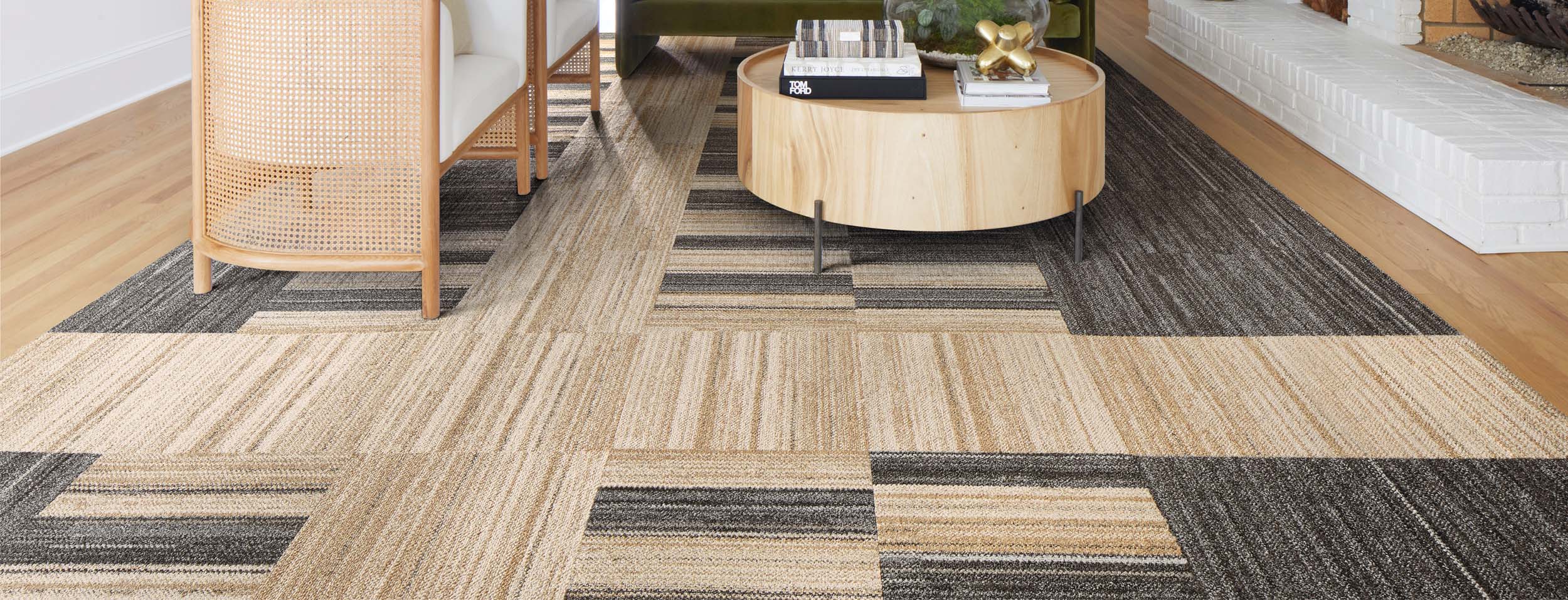Stratosphere Pigeon Striped Area Rugs & Carpet Tiles by FLOR